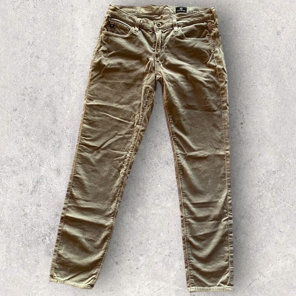 Ag Adriano Goldschmidt Corduroy Grey Pants Size 27 Great Like New Condition!